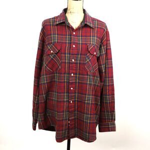 EC Vintage Outdoor Exchange Button Down Buffalo Plaid Flannel size XL Tall